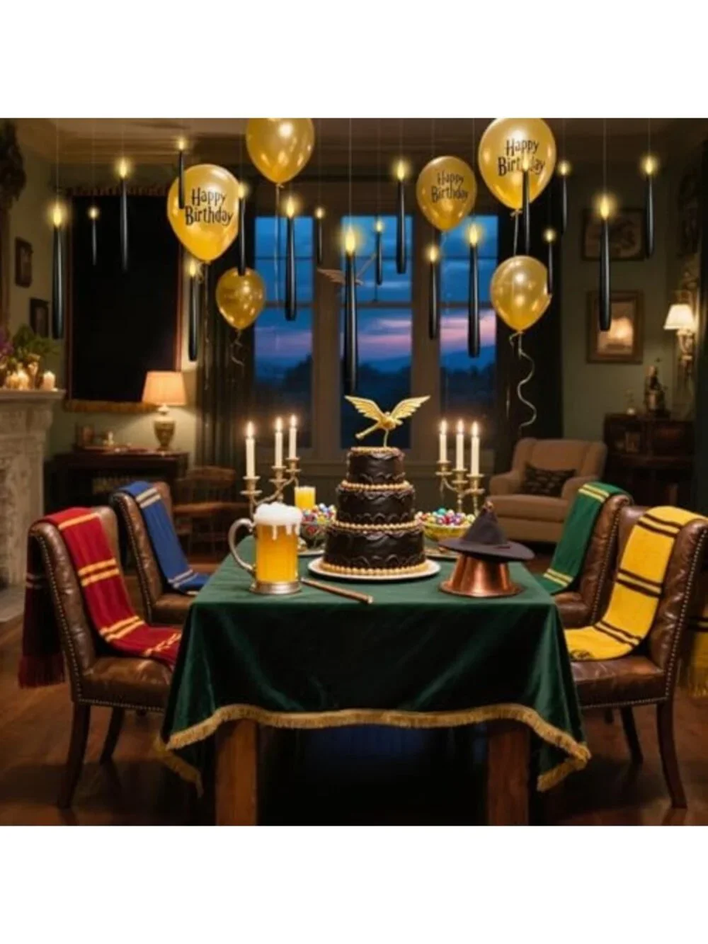 Black Floating Candles with Remote Control - Spooky Halloween Hanging Decor